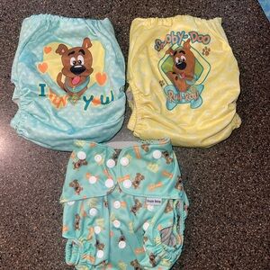 Scooby-Doo Themed cloth diapers - Green and Yellow